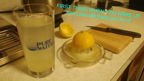 Fresh Lemon and Pure Water is good for the Liver